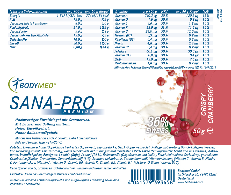 SANA-PRO PREMIUM EIWEISSRIEGEL