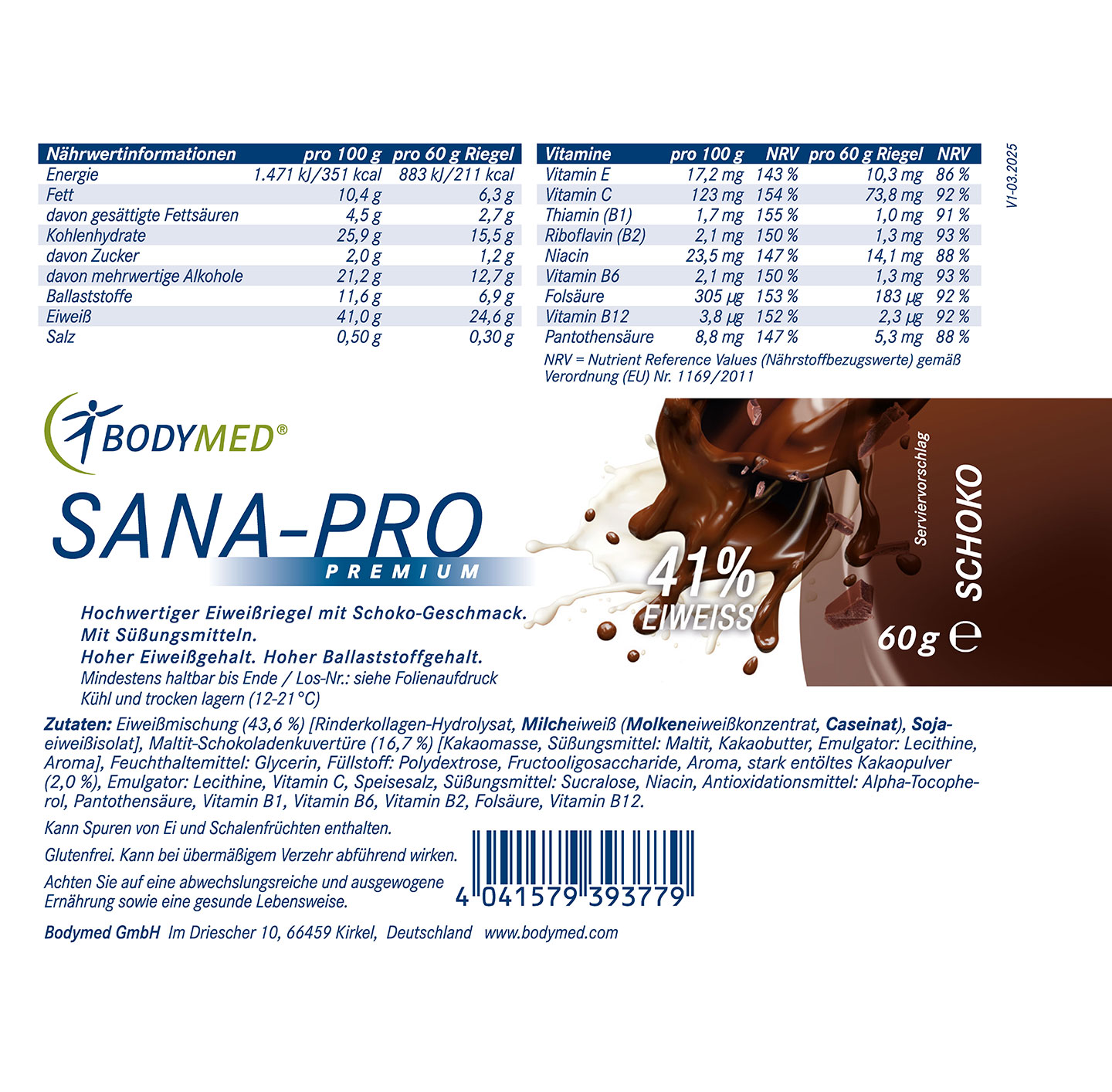SANA-PRO PREMIUM EIWEISSRIEGEL