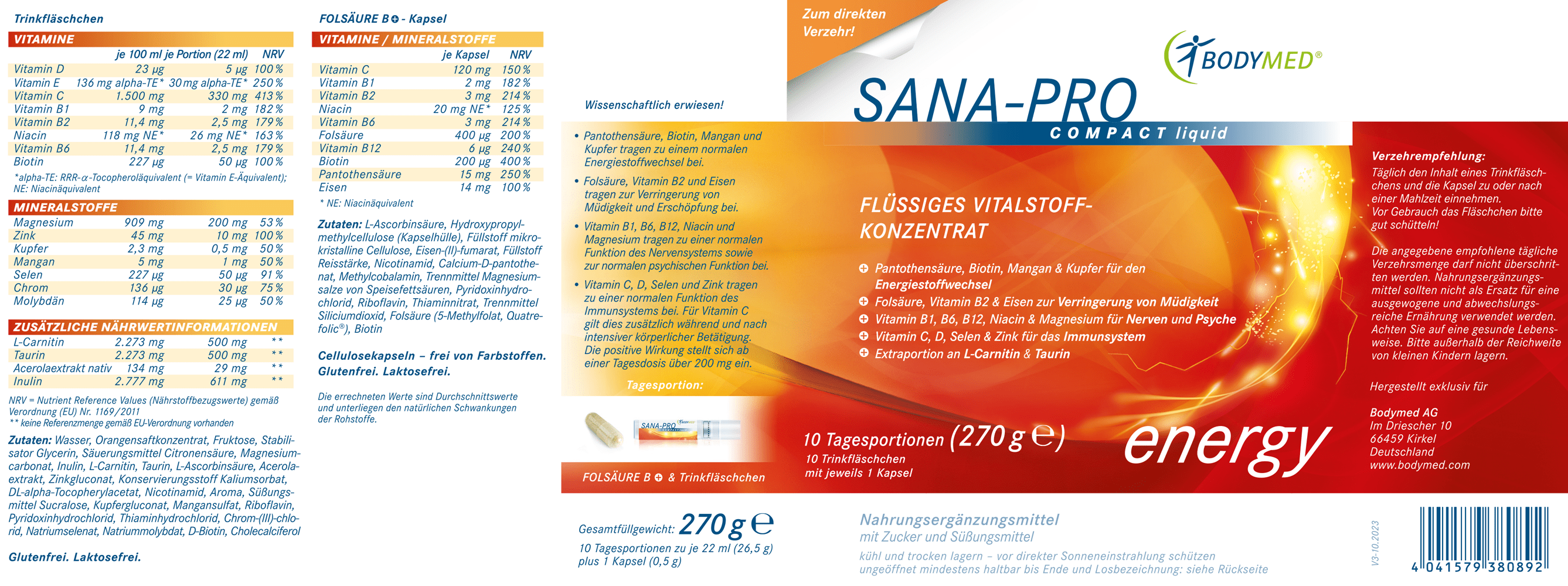 SANA-PRO COMPACT liquid energy