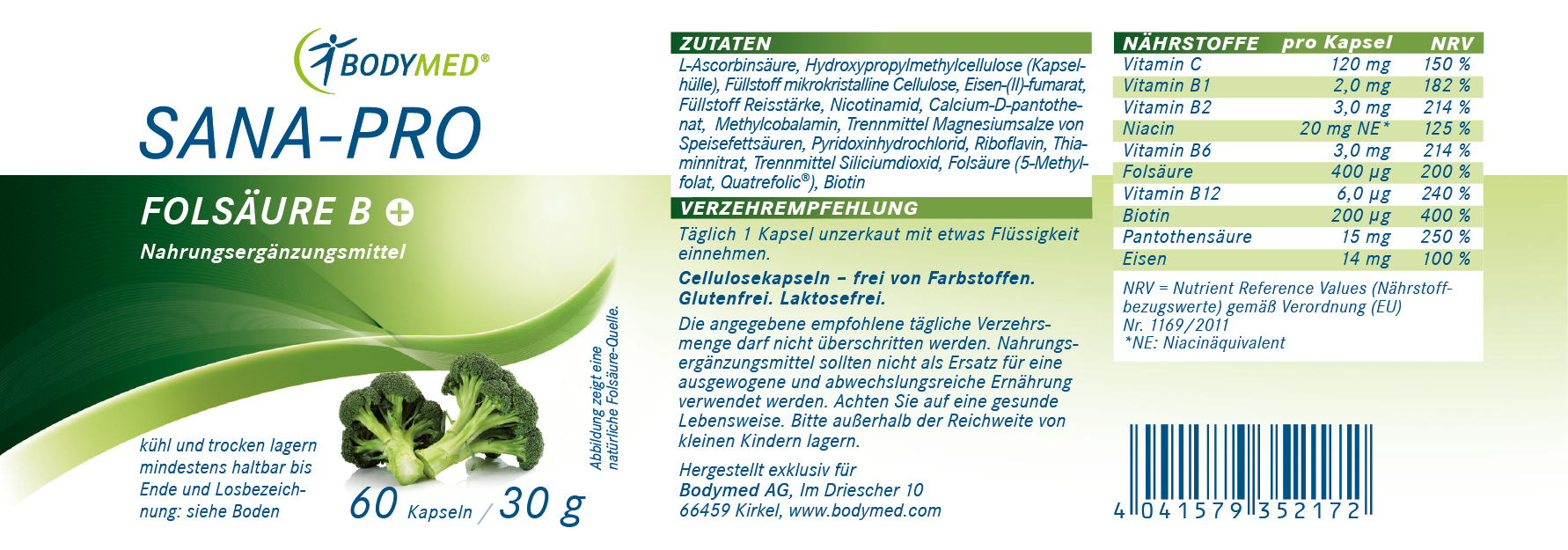SANA-PRO FOLSÄURE B+